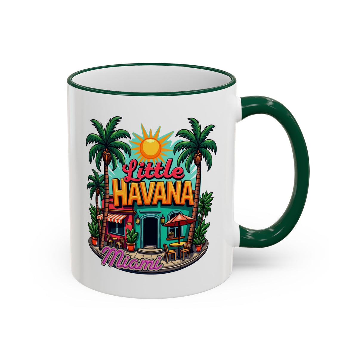 Tropical Little Havana Coffee Mug – Palm Tree Beach Scene