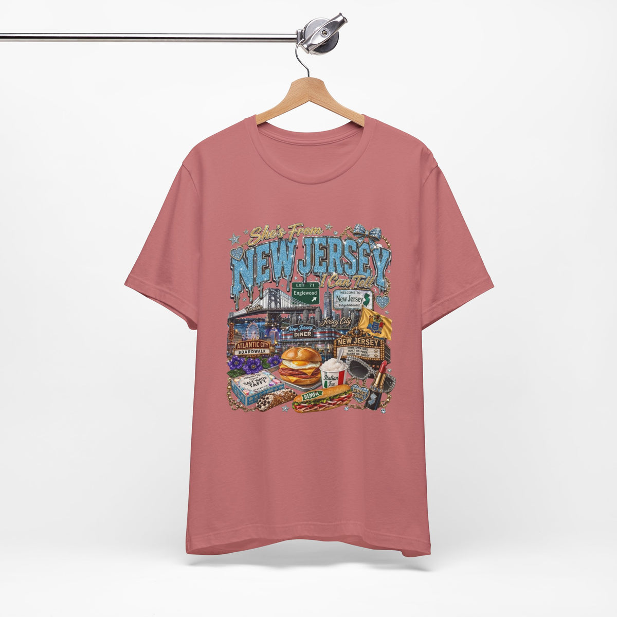 New Jersey Landmarks Tee — Jersey Shore, Diner & Turnpike Retro Graphic T-Shirt