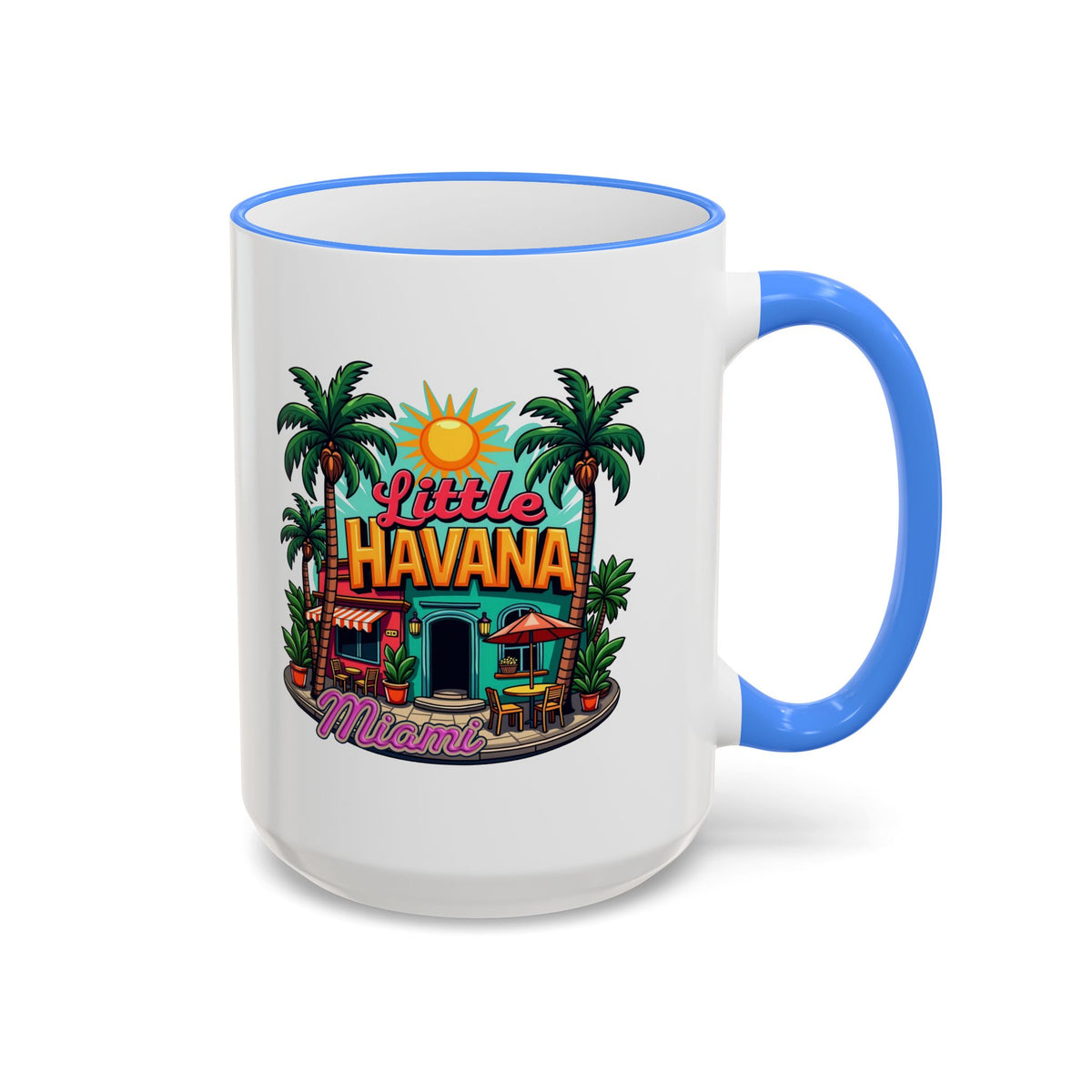 Tropical Little Havana Coffee Mug – Palm Tree Beach Scene