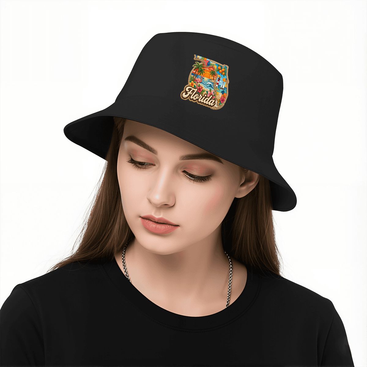 Florida Sunshine State — Tropical Medallion Bucket Hat