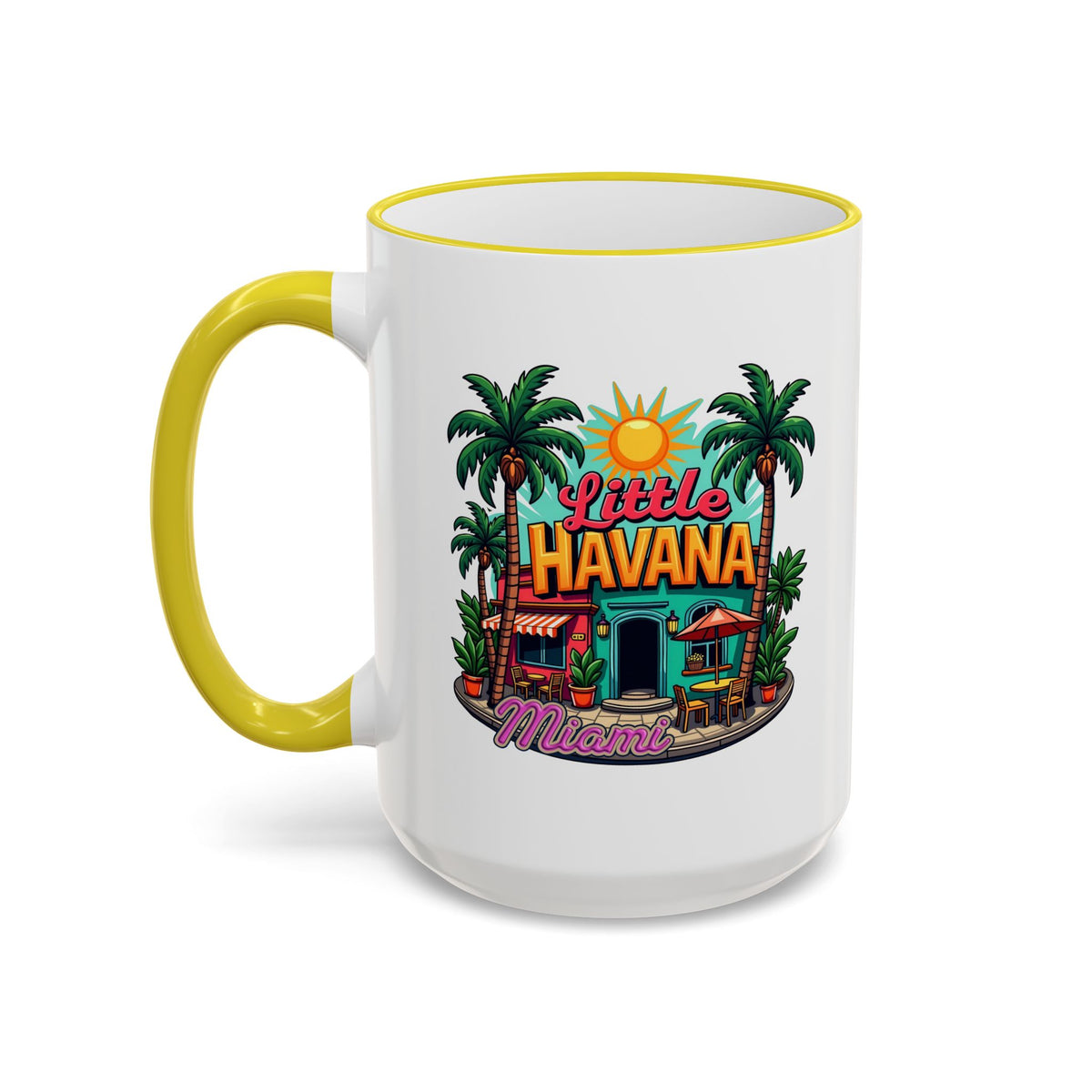 Tropical Little Havana Coffee Mug – Palm Tree Beach Scene