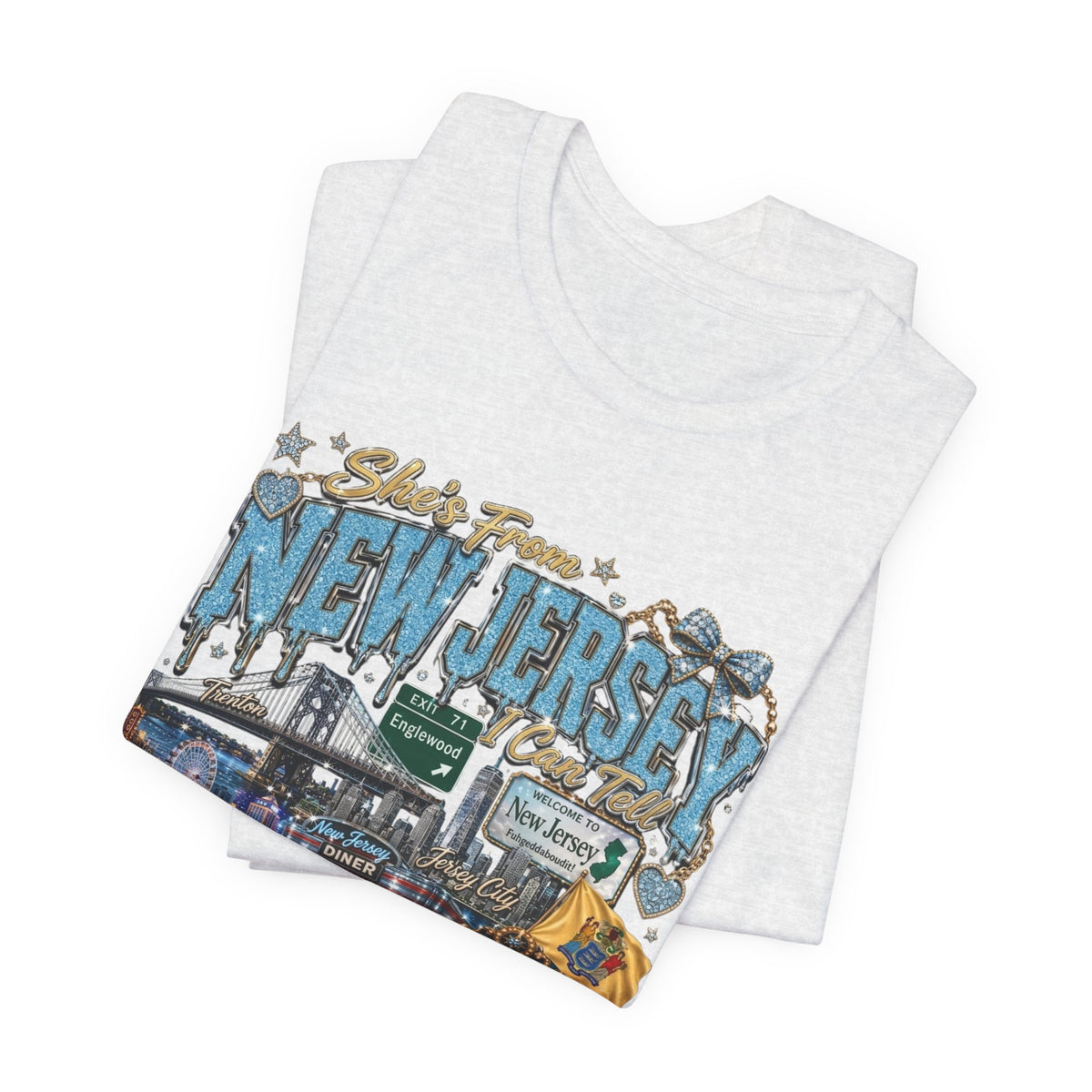 New Jersey Landmarks Tee — Jersey Shore, Diner & Turnpike Retro Graphic T-Shirt