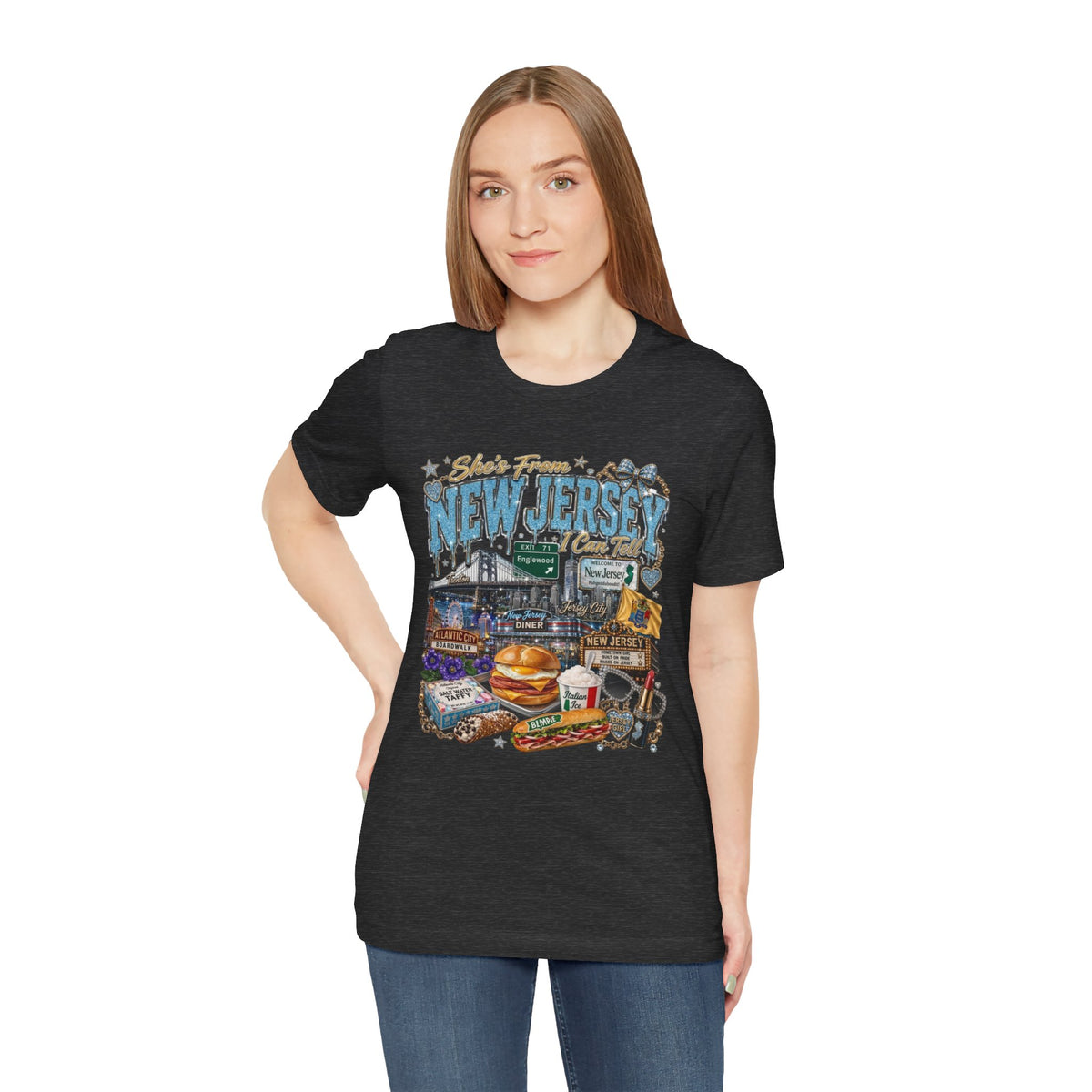 New Jersey Landmarks Tee — Jersey Shore, Diner & Turnpike Retro Graphic T-Shirt