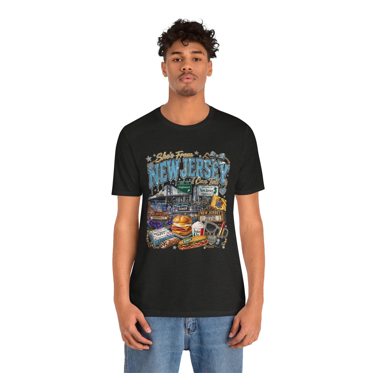 New Jersey Landmarks Tee — Jersey Shore, Diner & Turnpike Retro Graphic T-Shirt