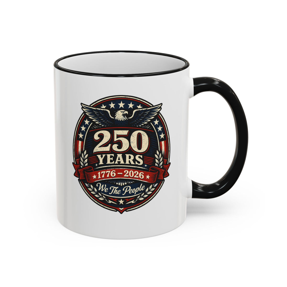25 Years Veteran Commemorative Accent Rim Mug (11oz & 15oz) — Military/Service Anniversary