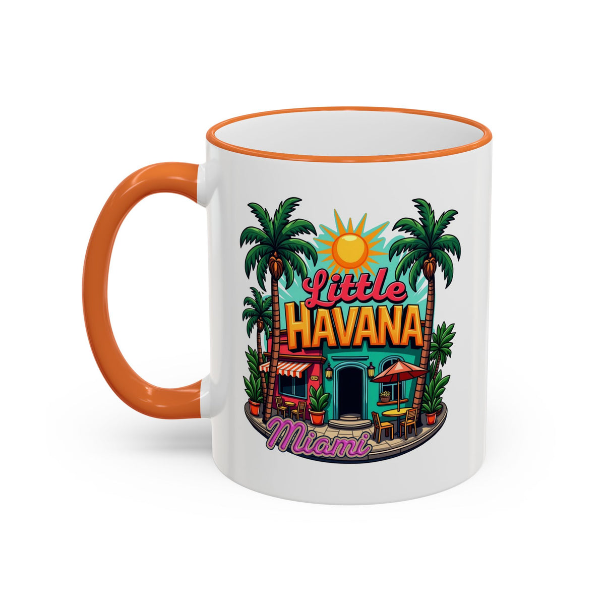 Tropical Little Havana Coffee Mug – Palm Tree Beach Scene