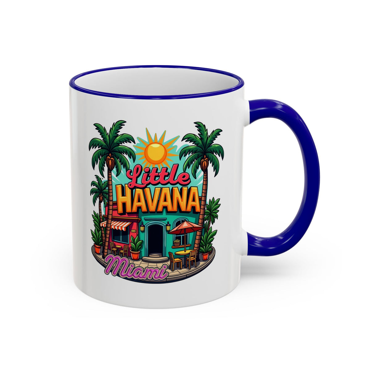 Tropical Little Havana Coffee Mug – Palm Tree Beach Scene