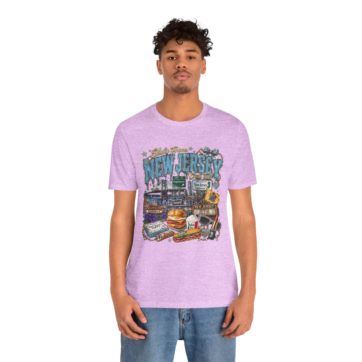 New Jersey Landmarks Tee — Jersey Shore, Diner & Turnpike Retro Graphic T-Shirt