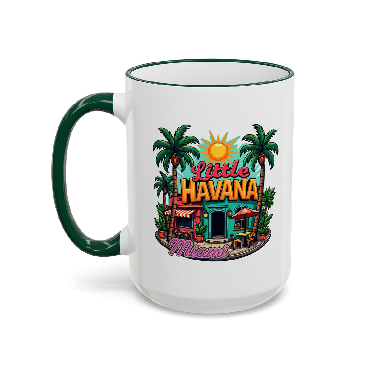 Tropical Little Havana Coffee Mug – Palm Tree Beach Scene