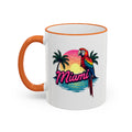 Miami Sunset Accent Rim & Handle Mug — Retro Palm Beach Coffee Cup