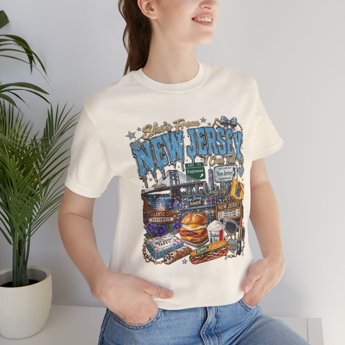 New Jersey Landmarks Tee — Jersey Shore, Diner & Turnpike Retro Graphic T-Shirt