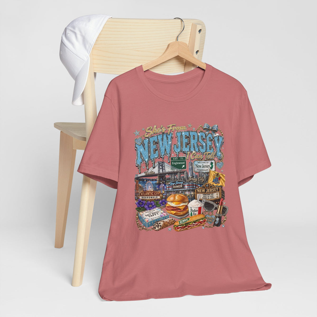 New Jersey Landmarks Tee — Jersey Shore, Diner & Turnpike Retro Graphic T-Shirt