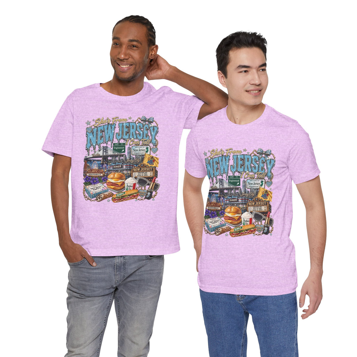 New Jersey Landmarks Tee — Jersey Shore, Diner & Turnpike Retro Graphic T-Shirt