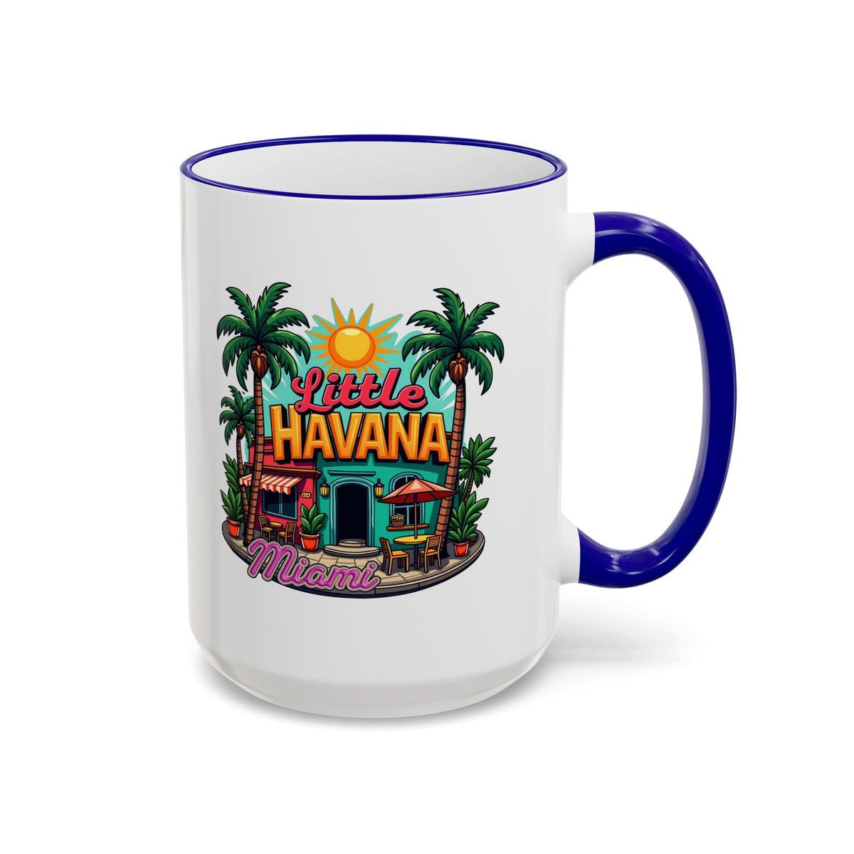 Tropical Little Havana Coffee Mug – Palm Tree Beach Scene