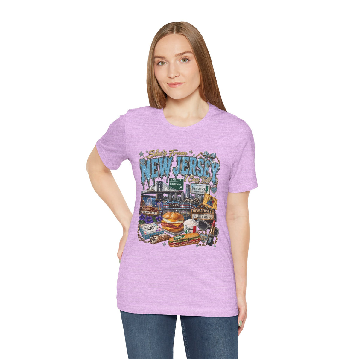New Jersey Landmarks Tee — Jersey Shore, Diner & Turnpike Retro Graphic T-Shirt