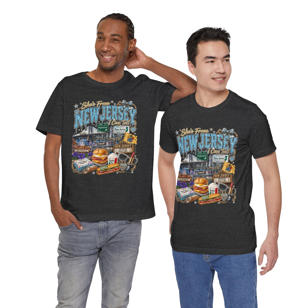 New Jersey Landmarks Tee — Jersey Shore, Diner & Turnpike Retro Graphic T-Shirt