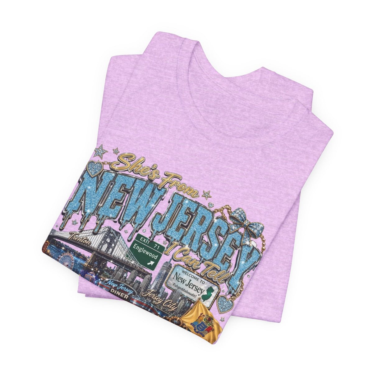 New Jersey Landmarks Tee — Jersey Shore, Diner & Turnpike Retro Graphic T-Shirt