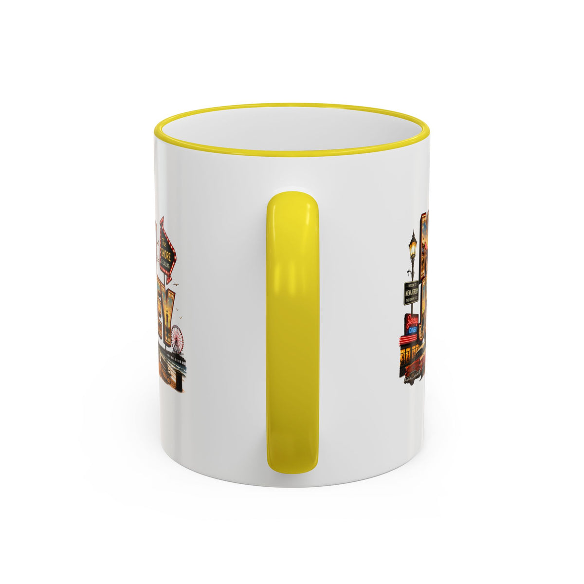 New Jersey Vintage Postcard Accent Rim Mug (11oz & 15oz)