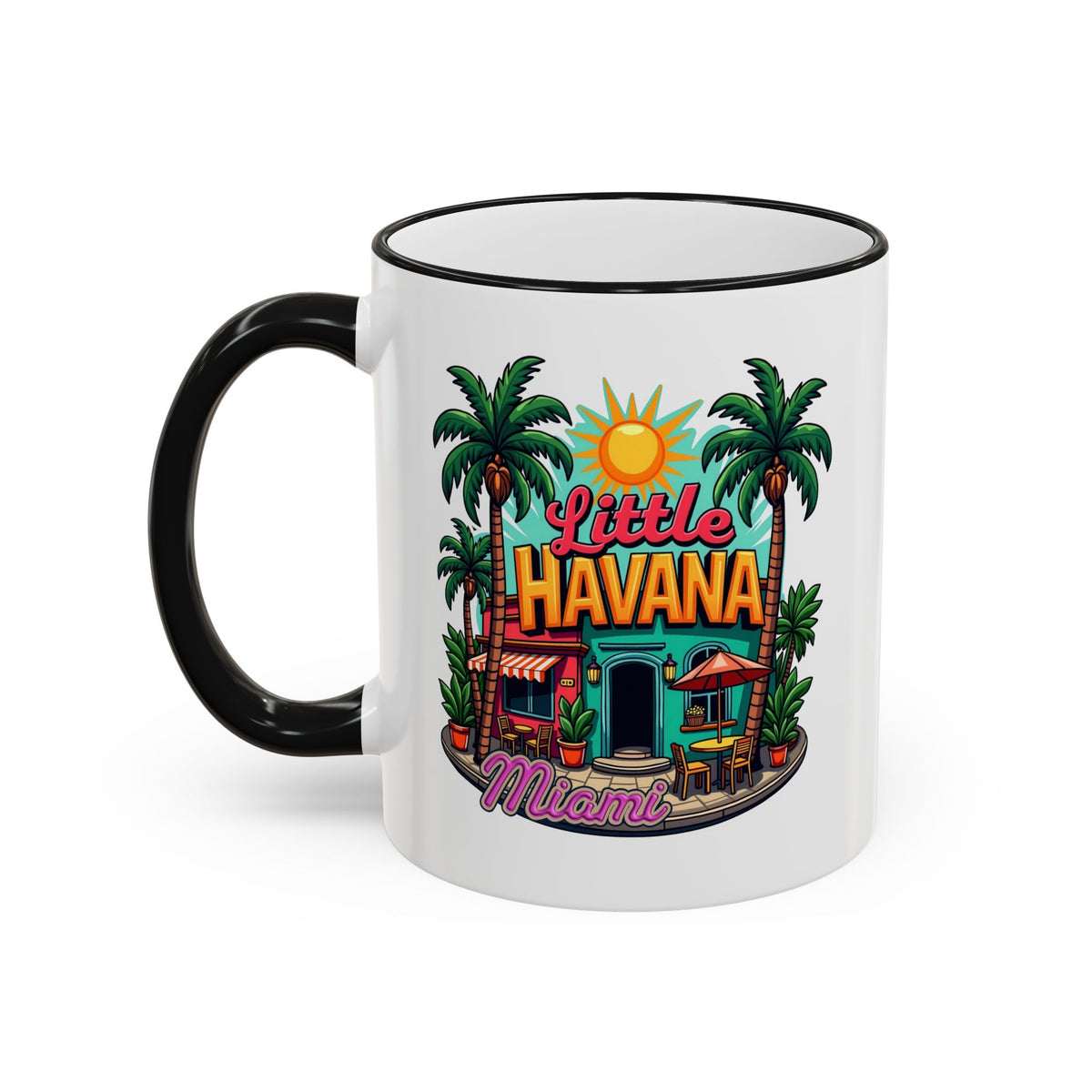 Tropical Little Havana Coffee Mug – Palm Tree Beach Scene