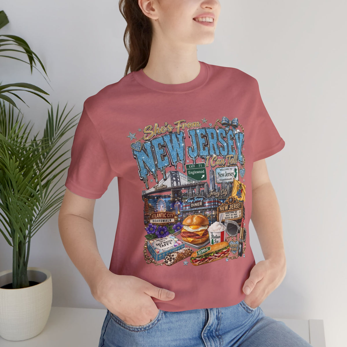 New Jersey Landmarks Tee — Jersey Shore, Diner & Turnpike Retro Graphic T-Shirt