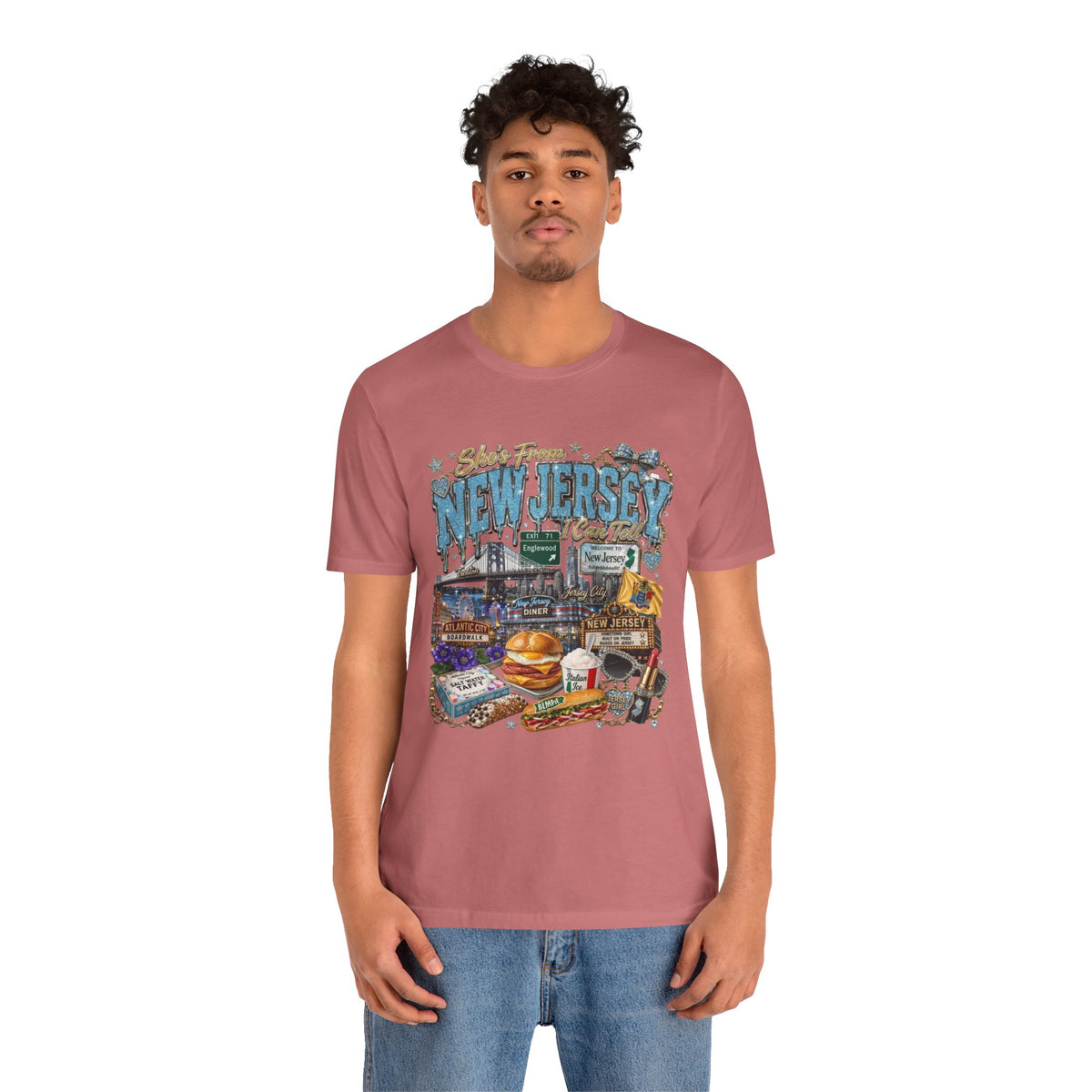 New Jersey Landmarks Tee — Jersey Shore, Diner & Turnpike Retro Graphic T-Shirt