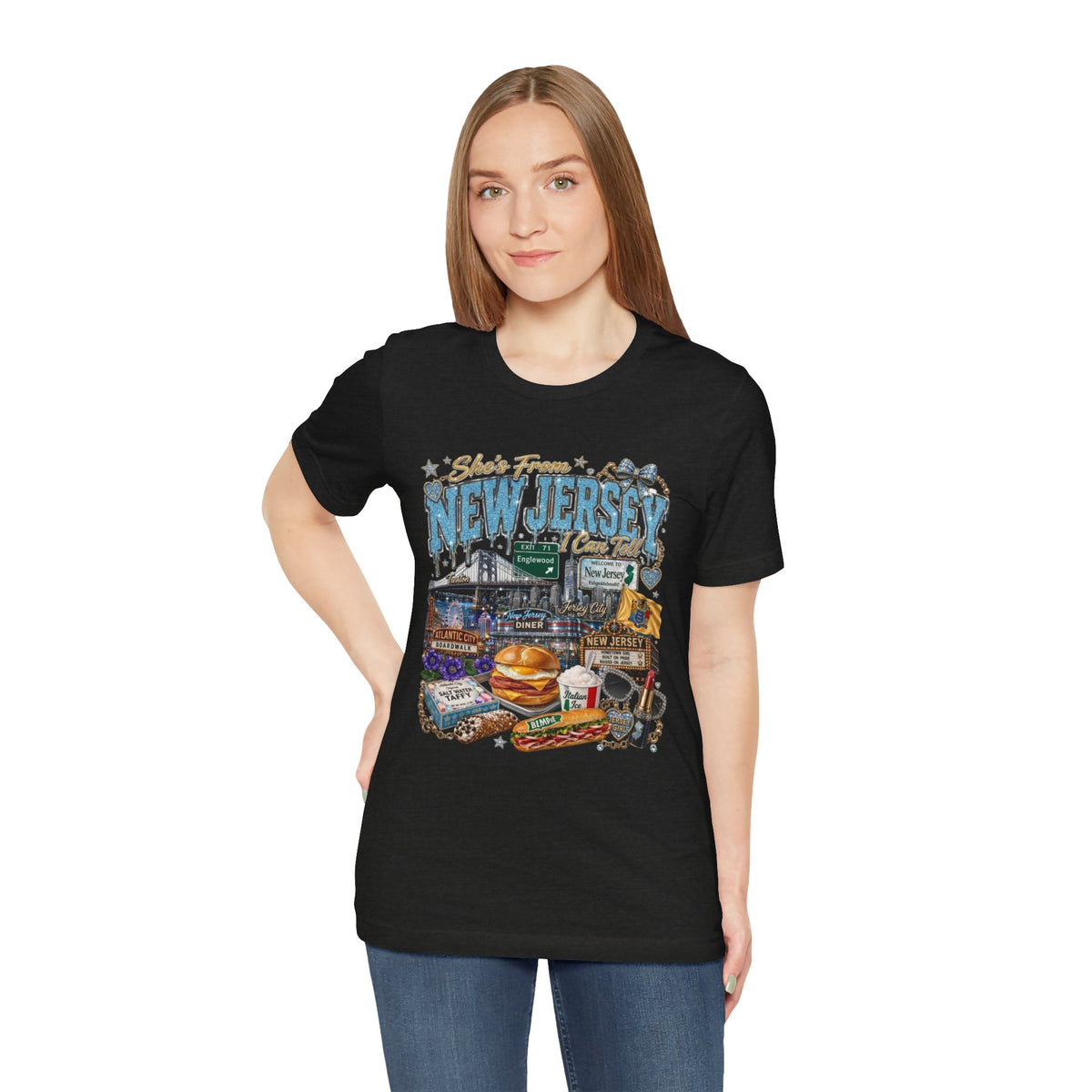 New Jersey Landmarks Tee — Jersey Shore, Diner & Turnpike Retro Graphic T-Shirt