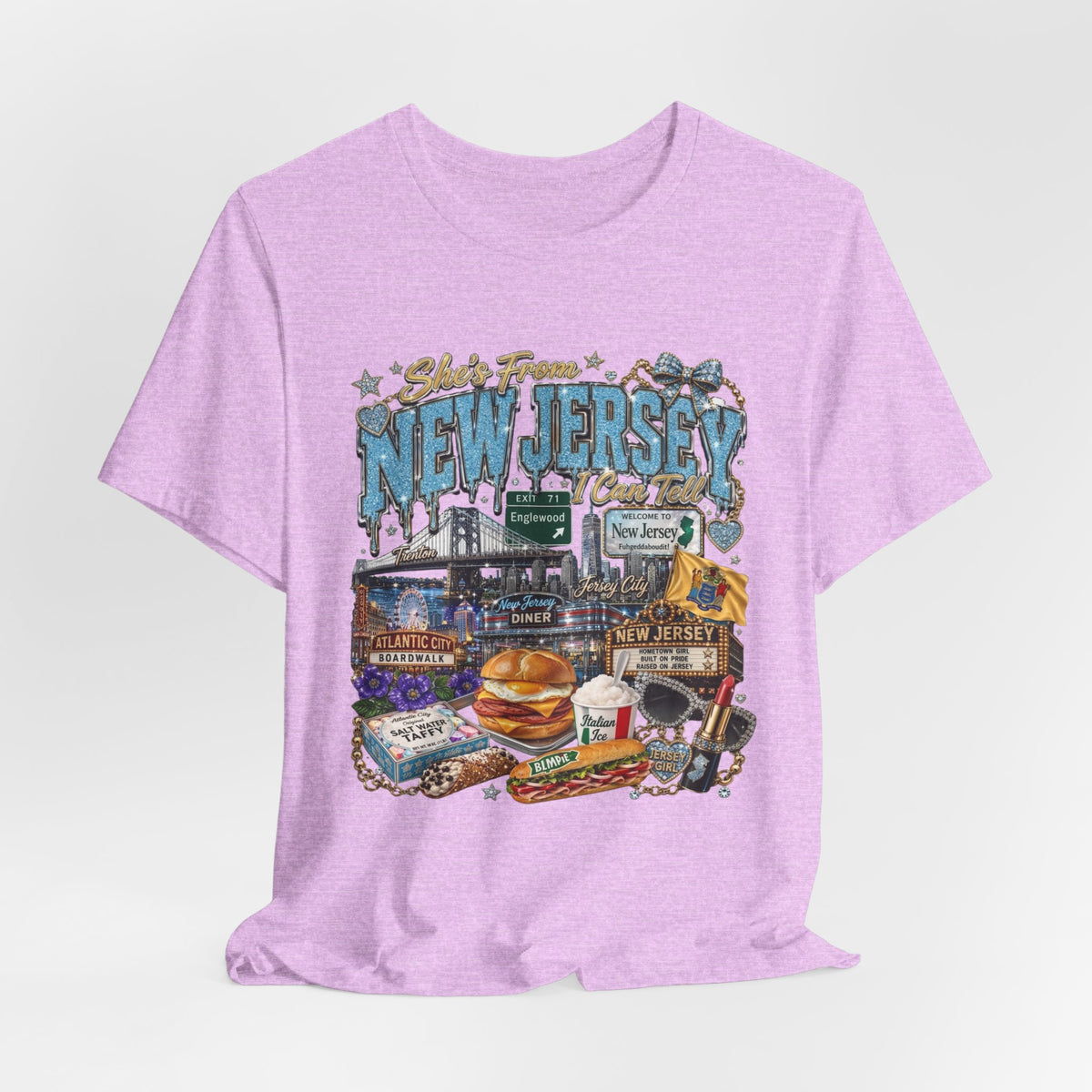 New Jersey Landmarks Tee — Jersey Shore, Diner & Turnpike Retro Graphic T-Shirt