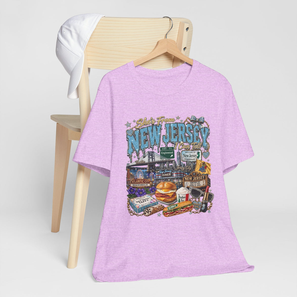 New Jersey Landmarks Tee — Jersey Shore, Diner & Turnpike Retro Graphic T-Shirt