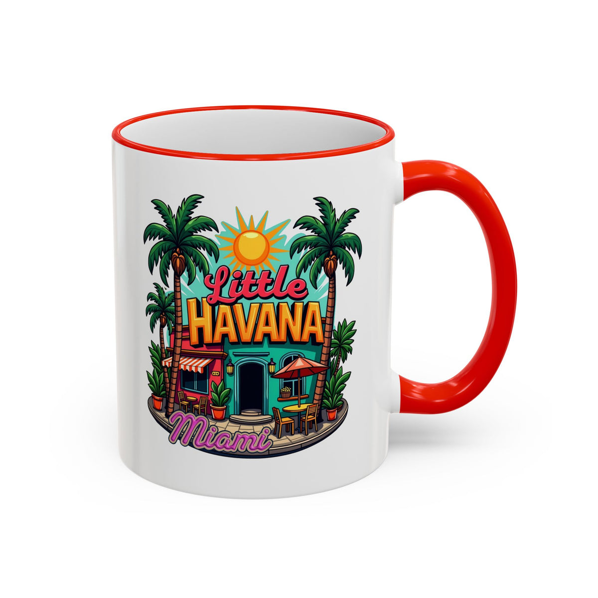 Tropical Little Havana Coffee Mug – Palm Tree Beach Scene