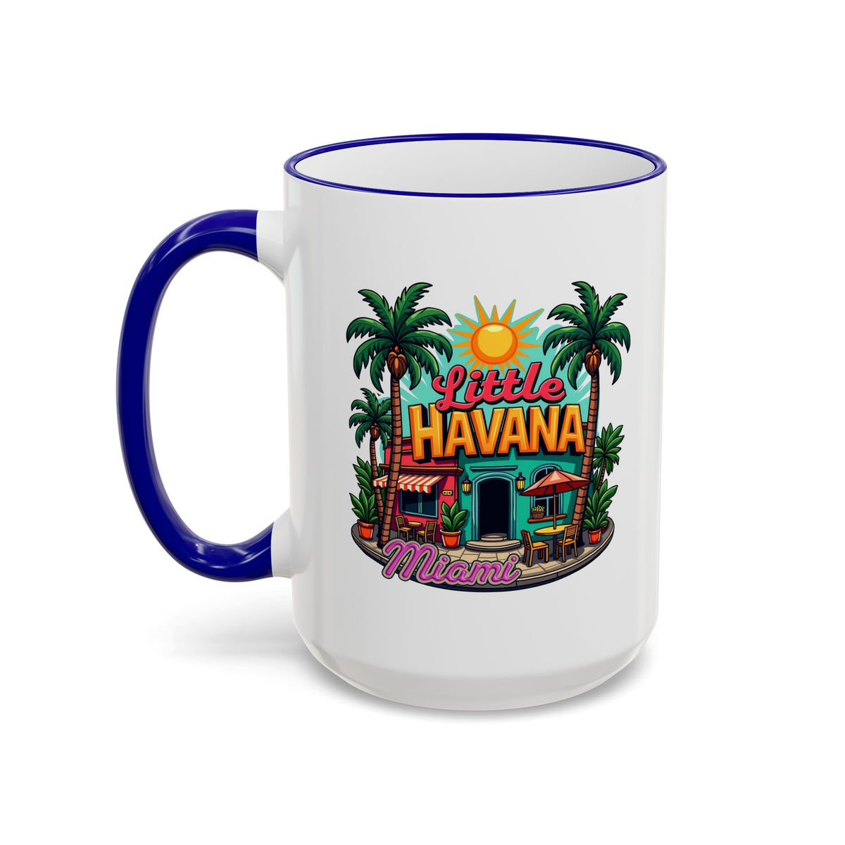 Tropical Little Havana Coffee Mug – Palm Tree Beach Scene