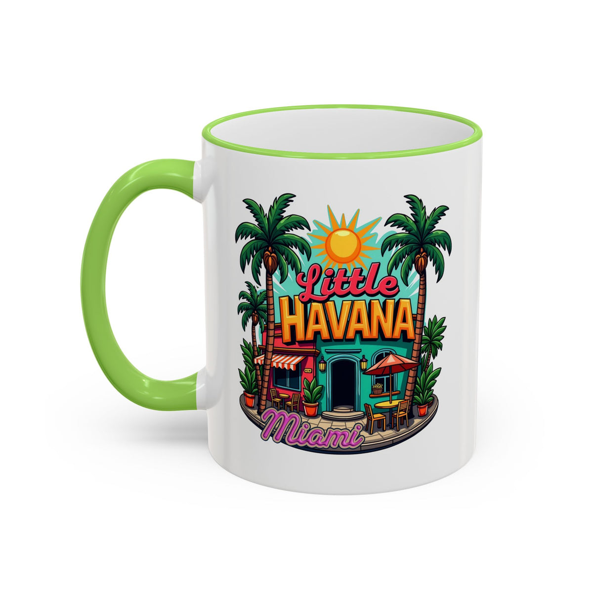 Tropical Little Havana Coffee Mug – Palm Tree Beach Scene