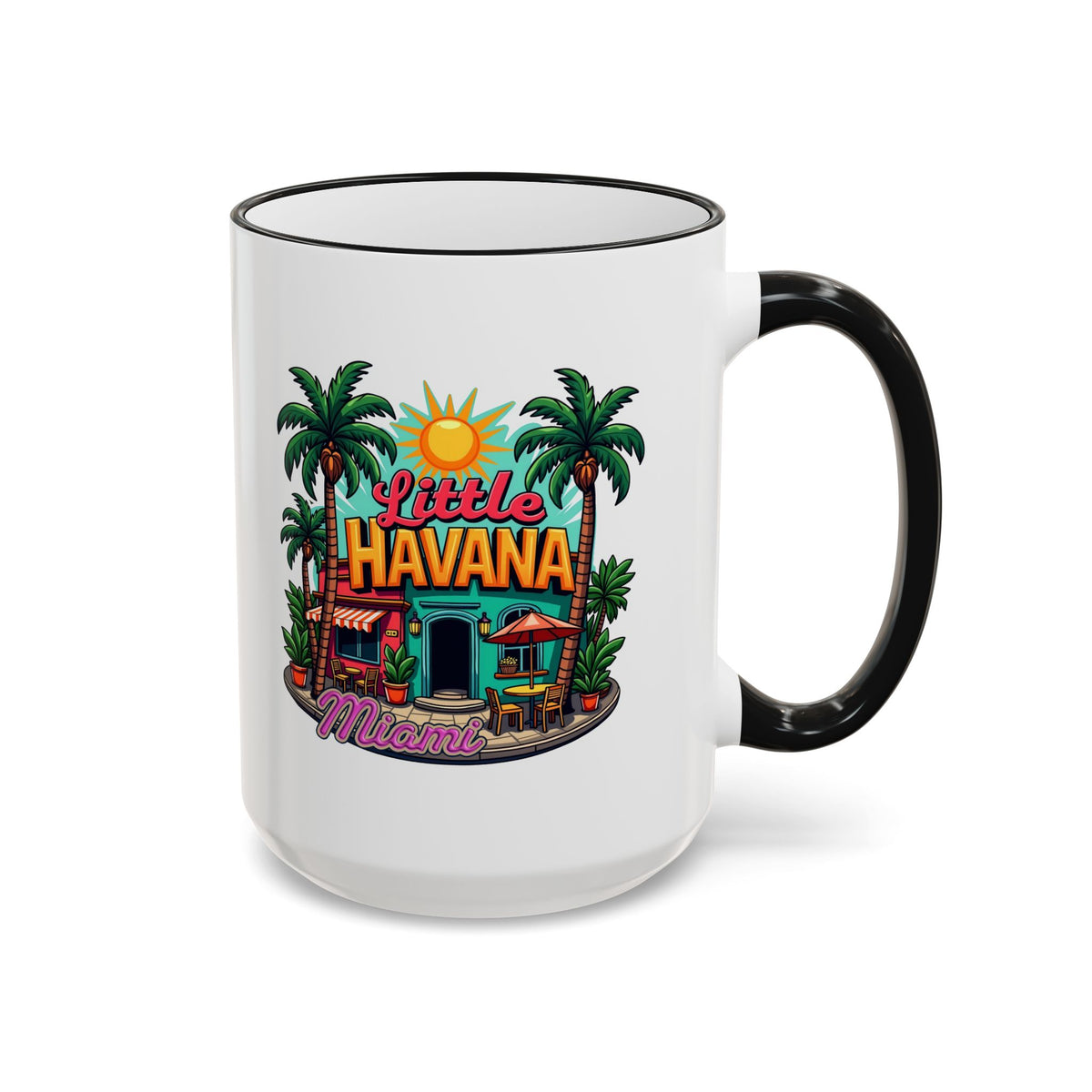 Tropical Little Havana Coffee Mug – Palm Tree Beach Scene