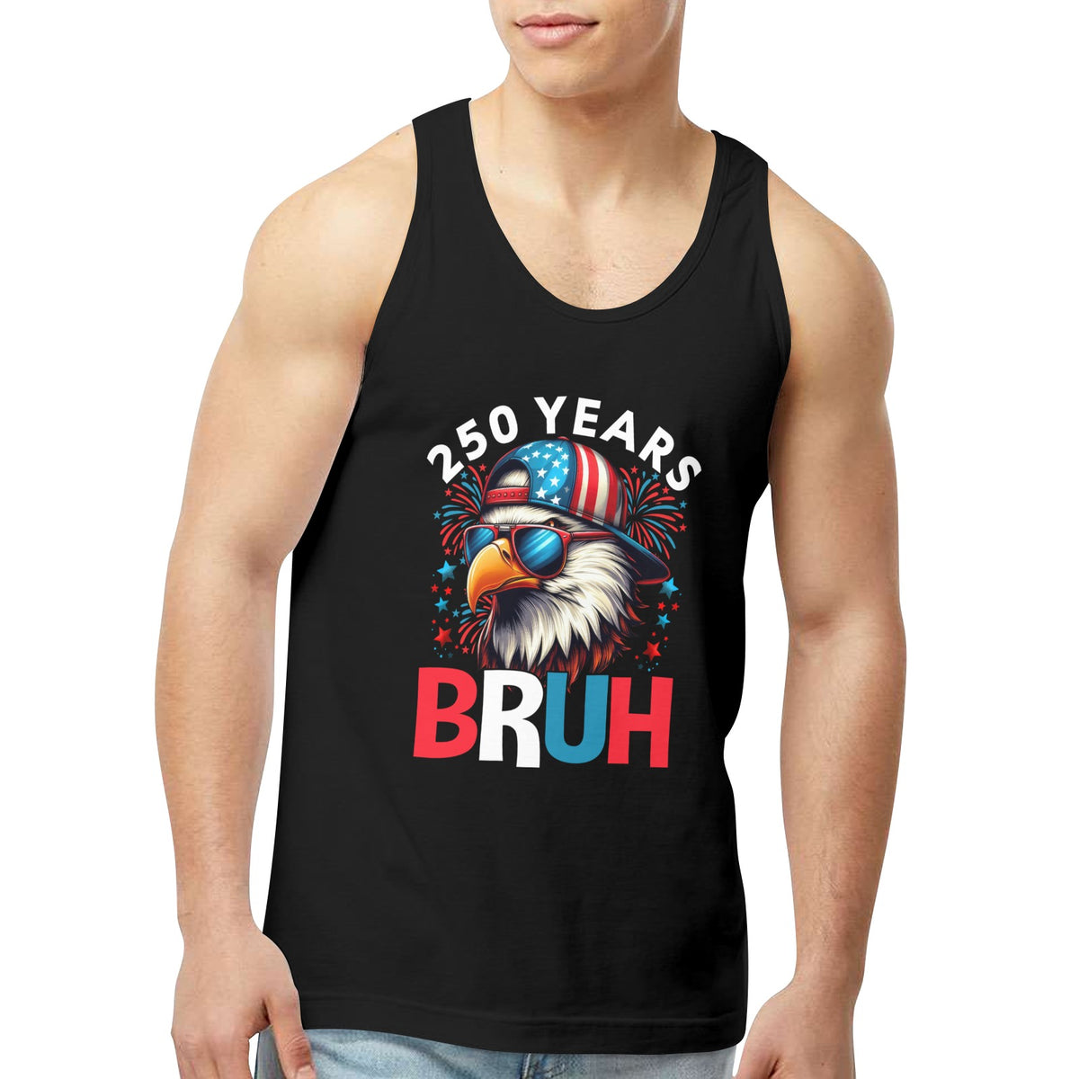 Black 250 Year Cool Eagle Tank Top - Made in USA