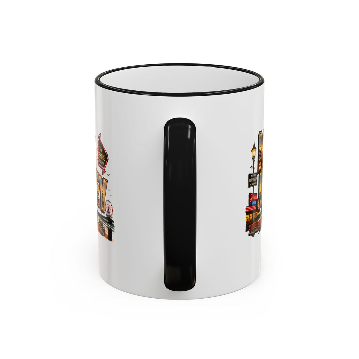 New Jersey Vintage Postcard Accent Rim Mug (11oz & 15oz)