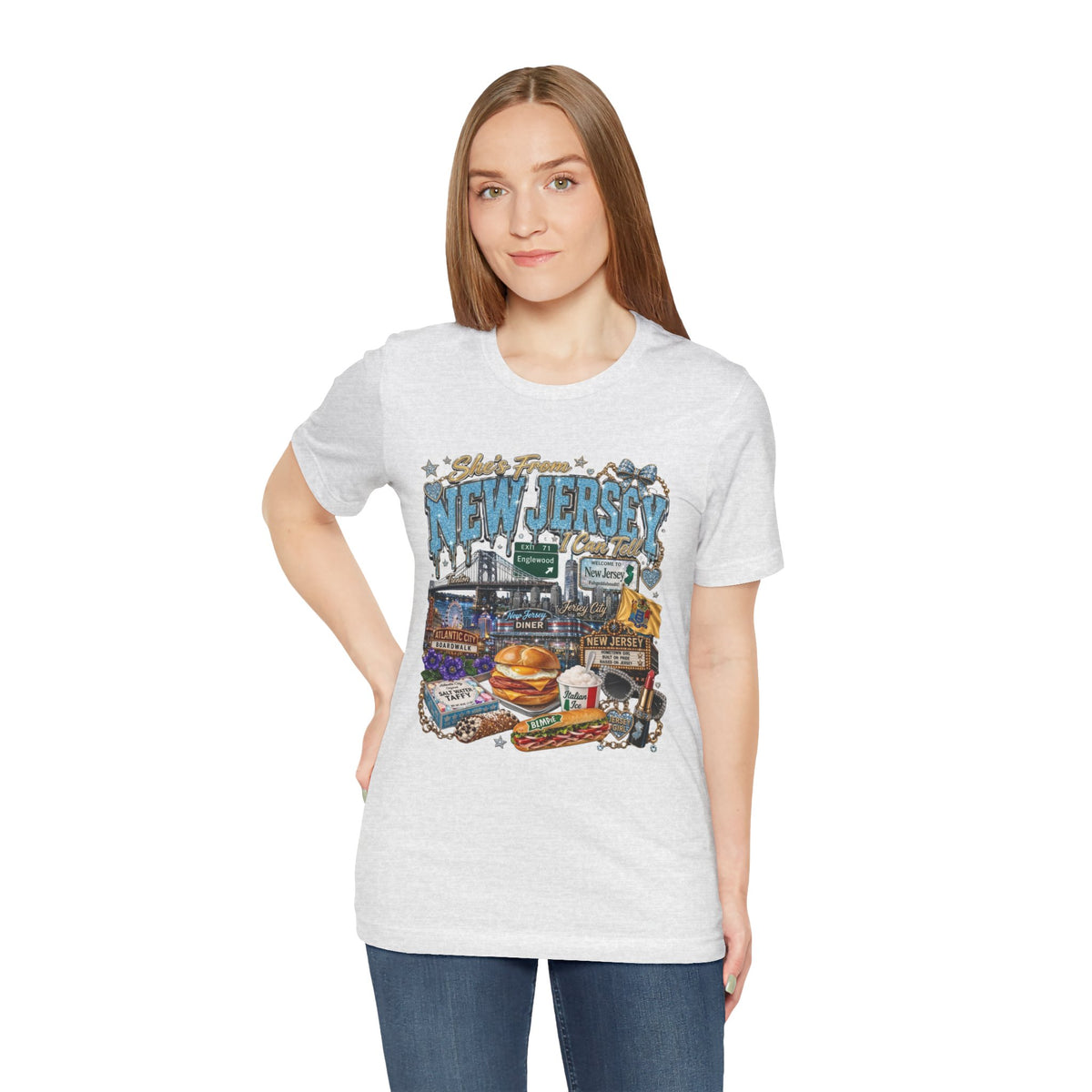 New Jersey Landmarks Tee — Jersey Shore, Diner & Turnpike Retro Graphic T-Shirt