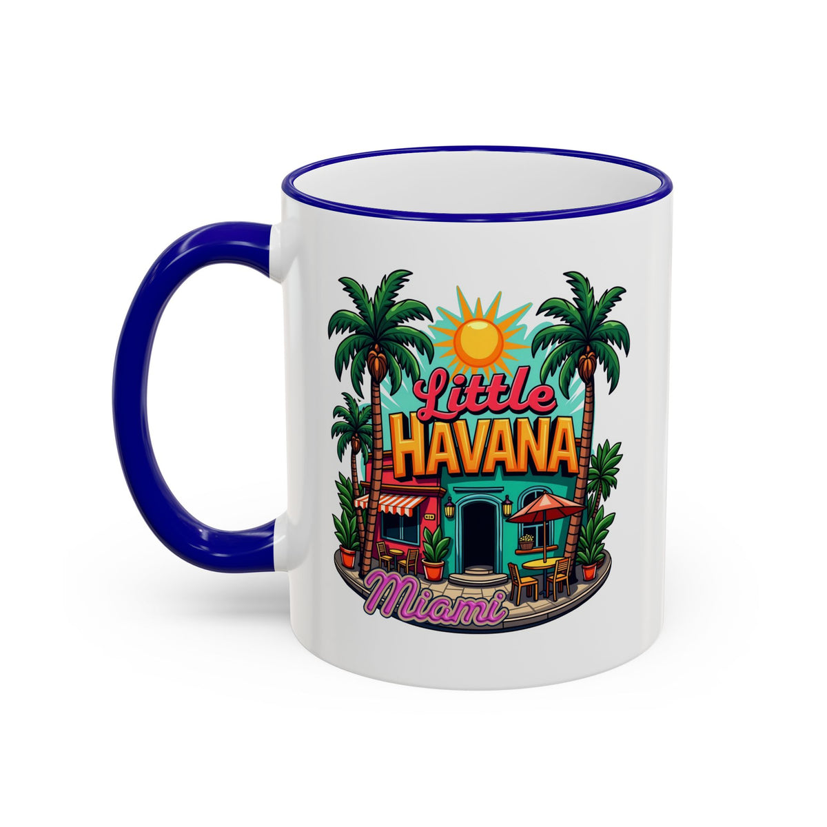 Tropical Little Havana Coffee Mug – Palm Tree Beach Scene