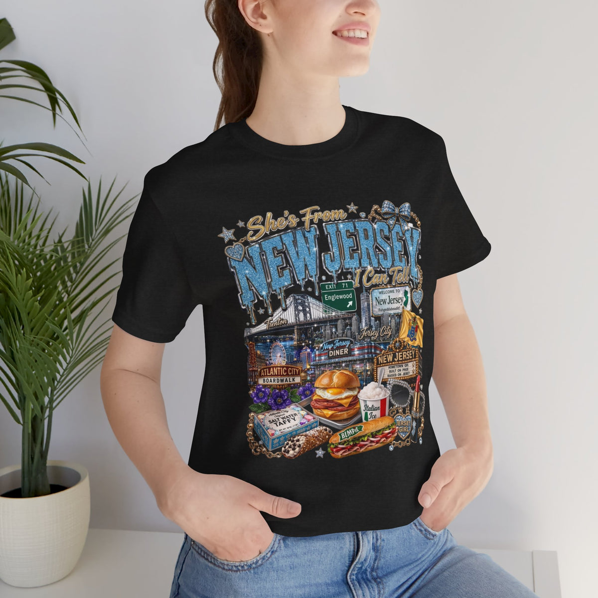 New Jersey Landmarks Tee — Jersey Shore, Diner & Turnpike Retro Graphic T-Shirt