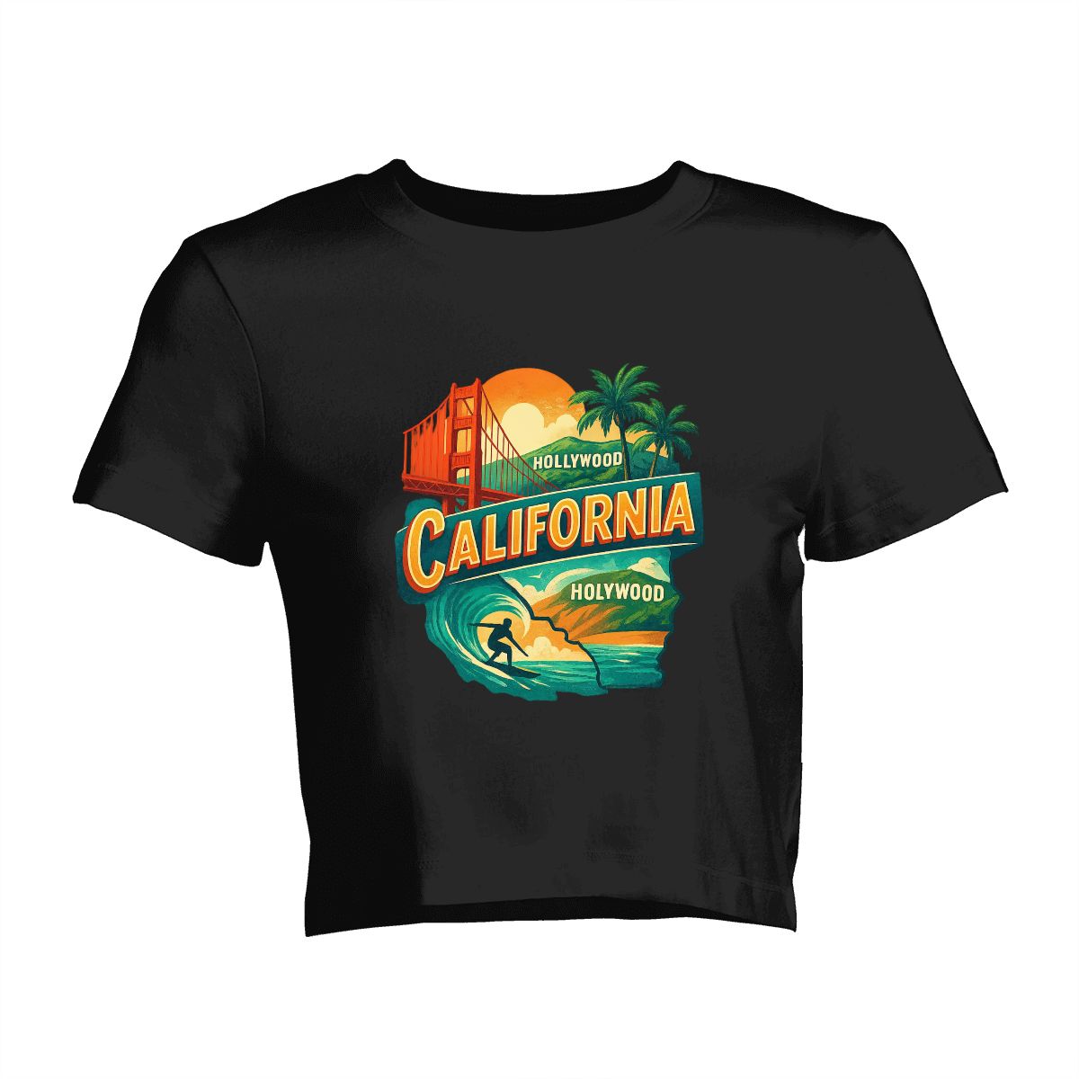 Short Sleeve California Crop Top for Women (Made in USA)