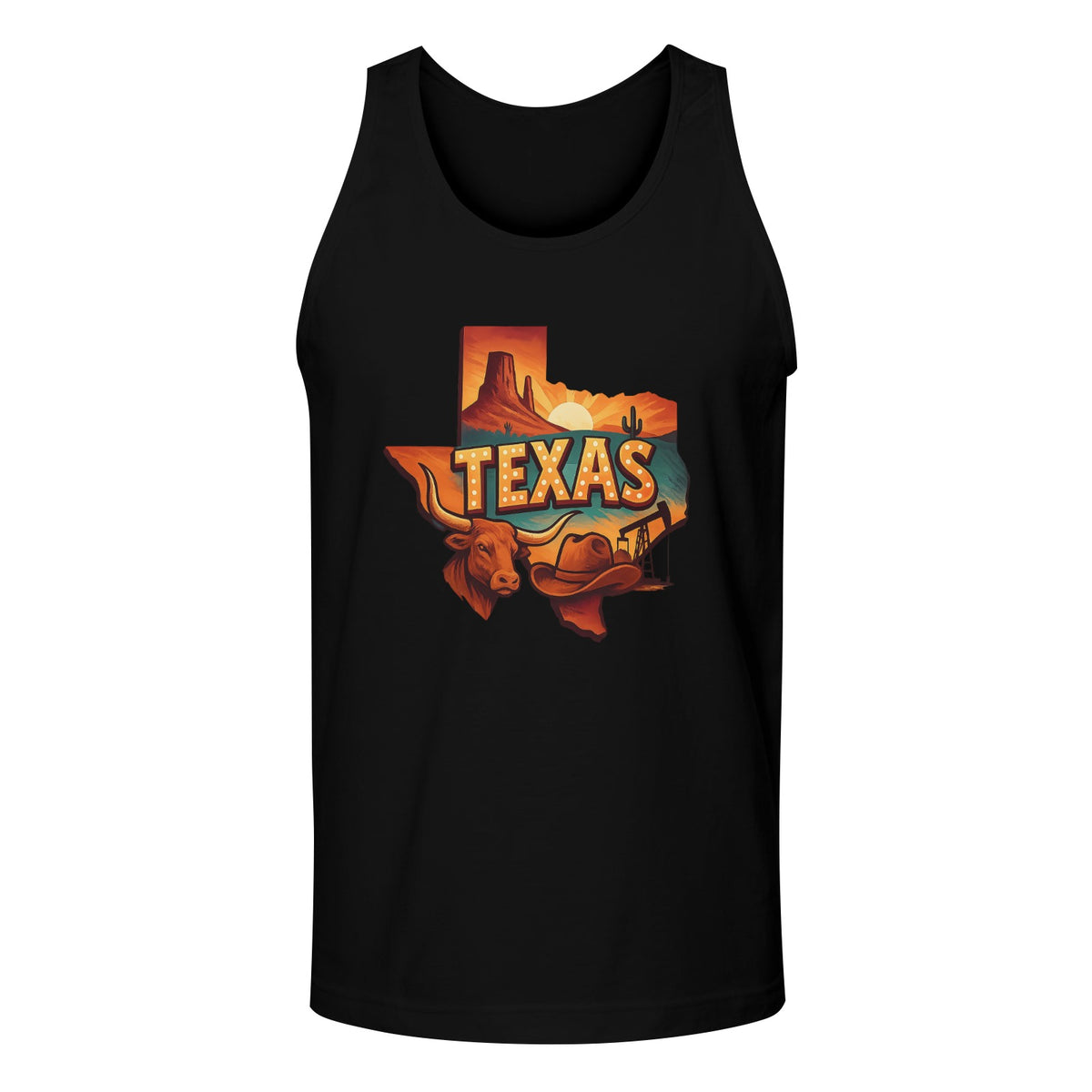 Men's Black Texas Tank Top - Made in USA
