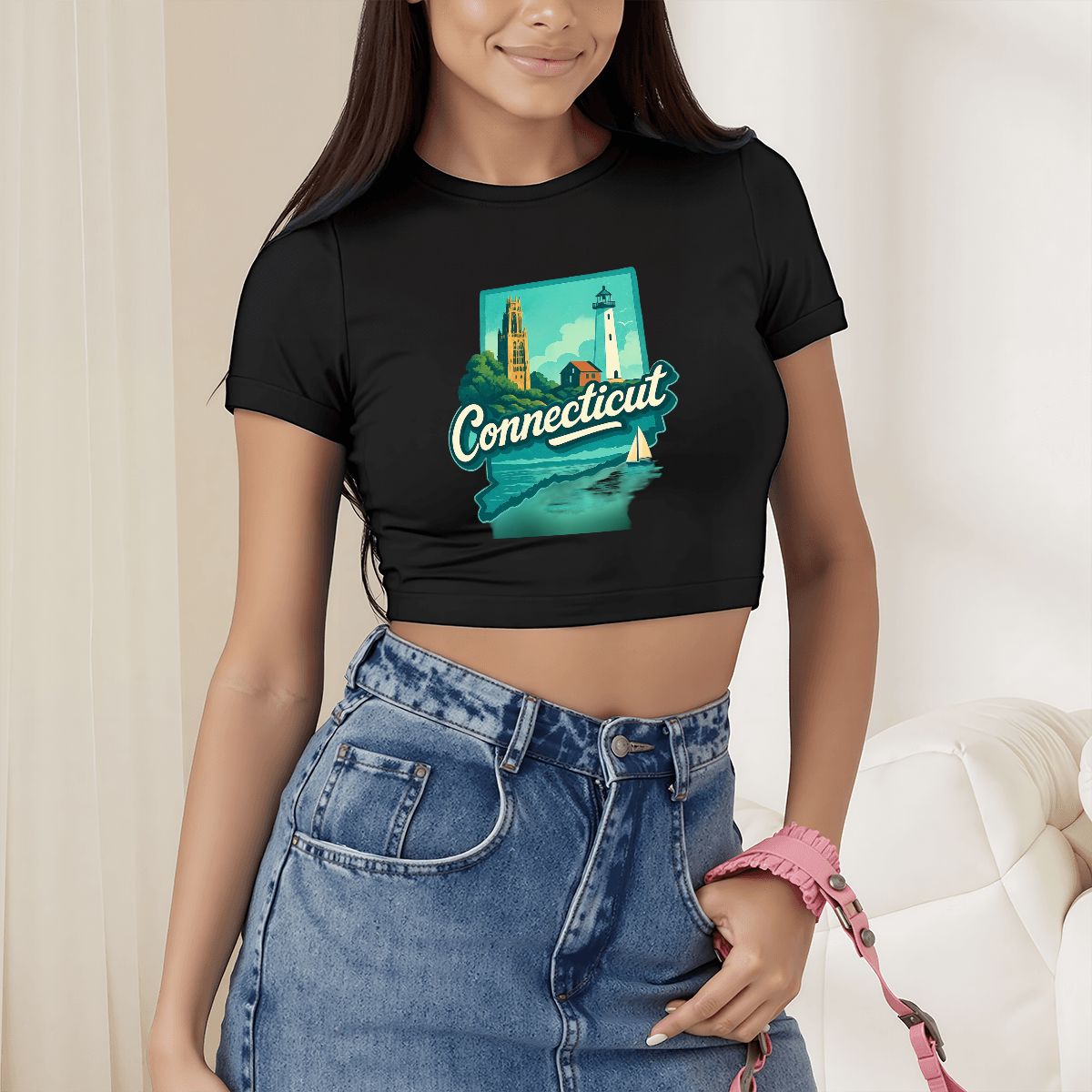Short Sleeve Connecticut Crop Top for Women