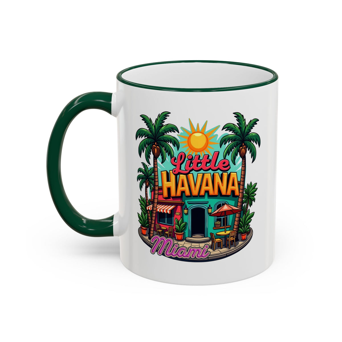 Tropical Little Havana Coffee Mug – Palm Tree Beach Scene