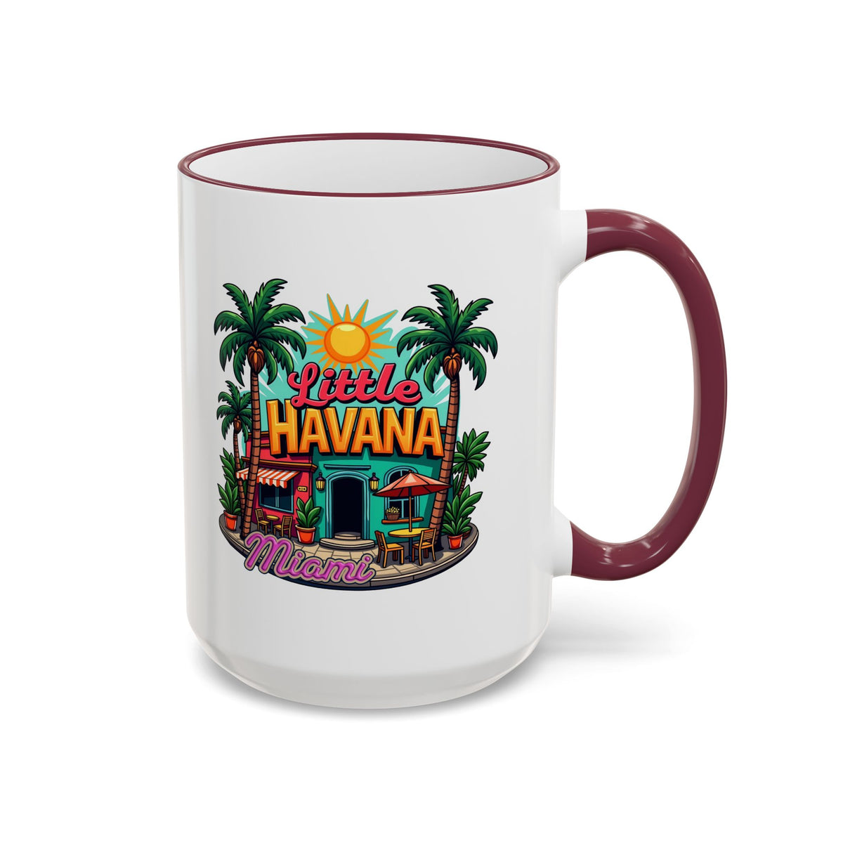 Tropical Little Havana Coffee Mug – Palm Tree Beach Scene