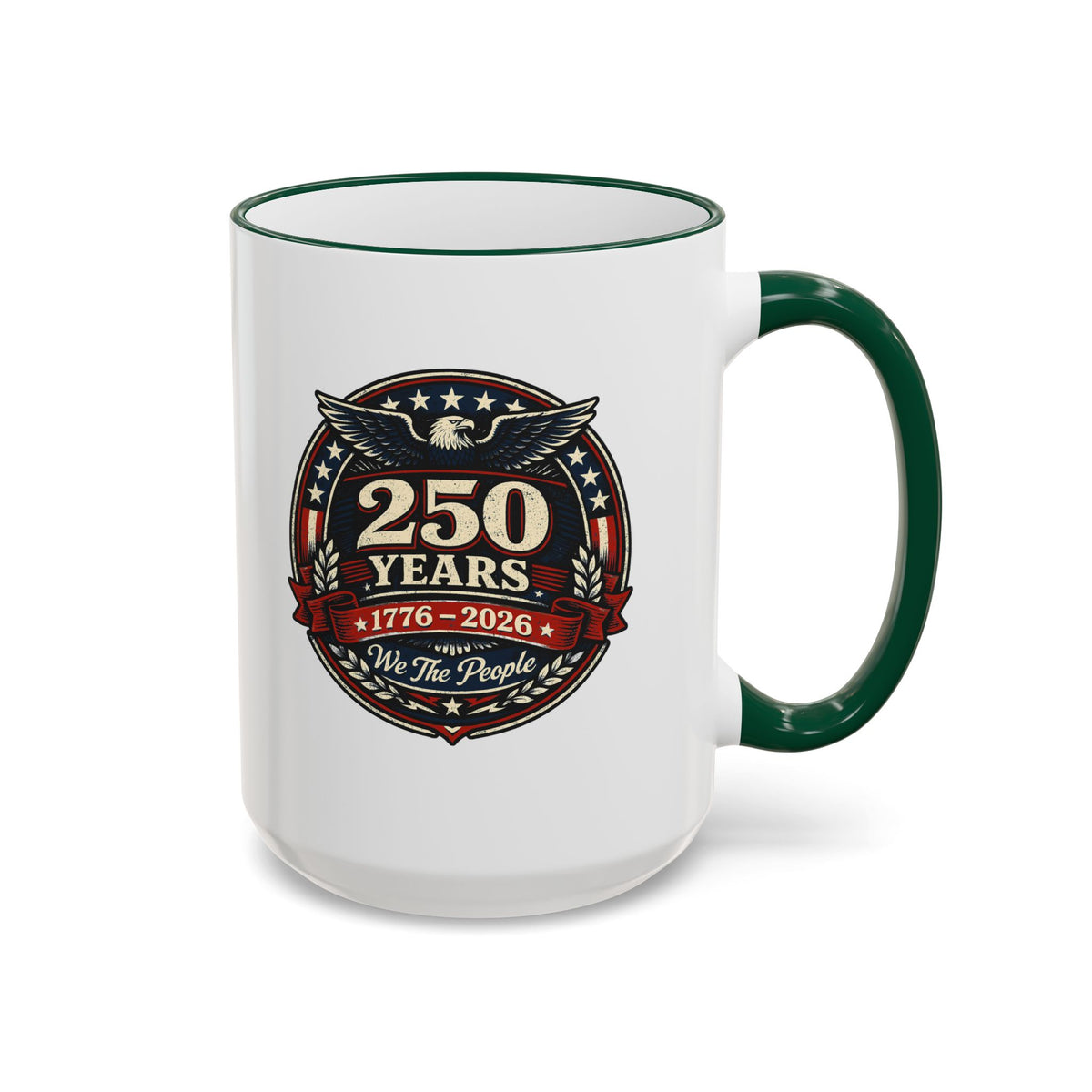 25 Years Veteran Commemorative Accent Rim Mug (11oz & 15oz) — Military/Service Anniversary
