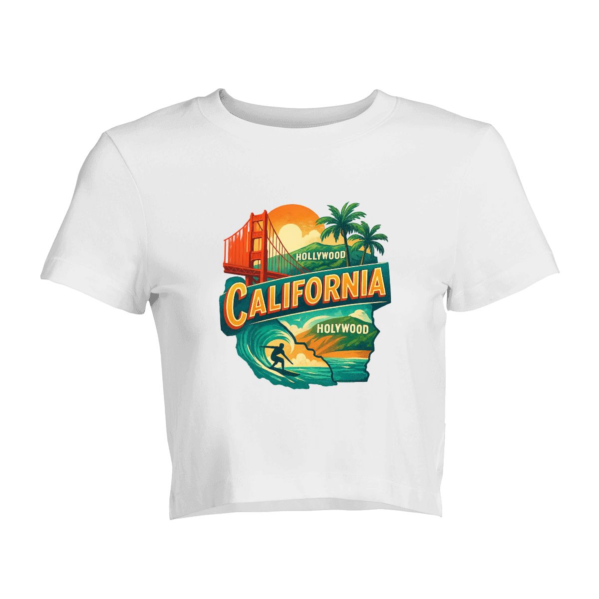 Short Sleeve California Crop Top for Women (Made in USA)