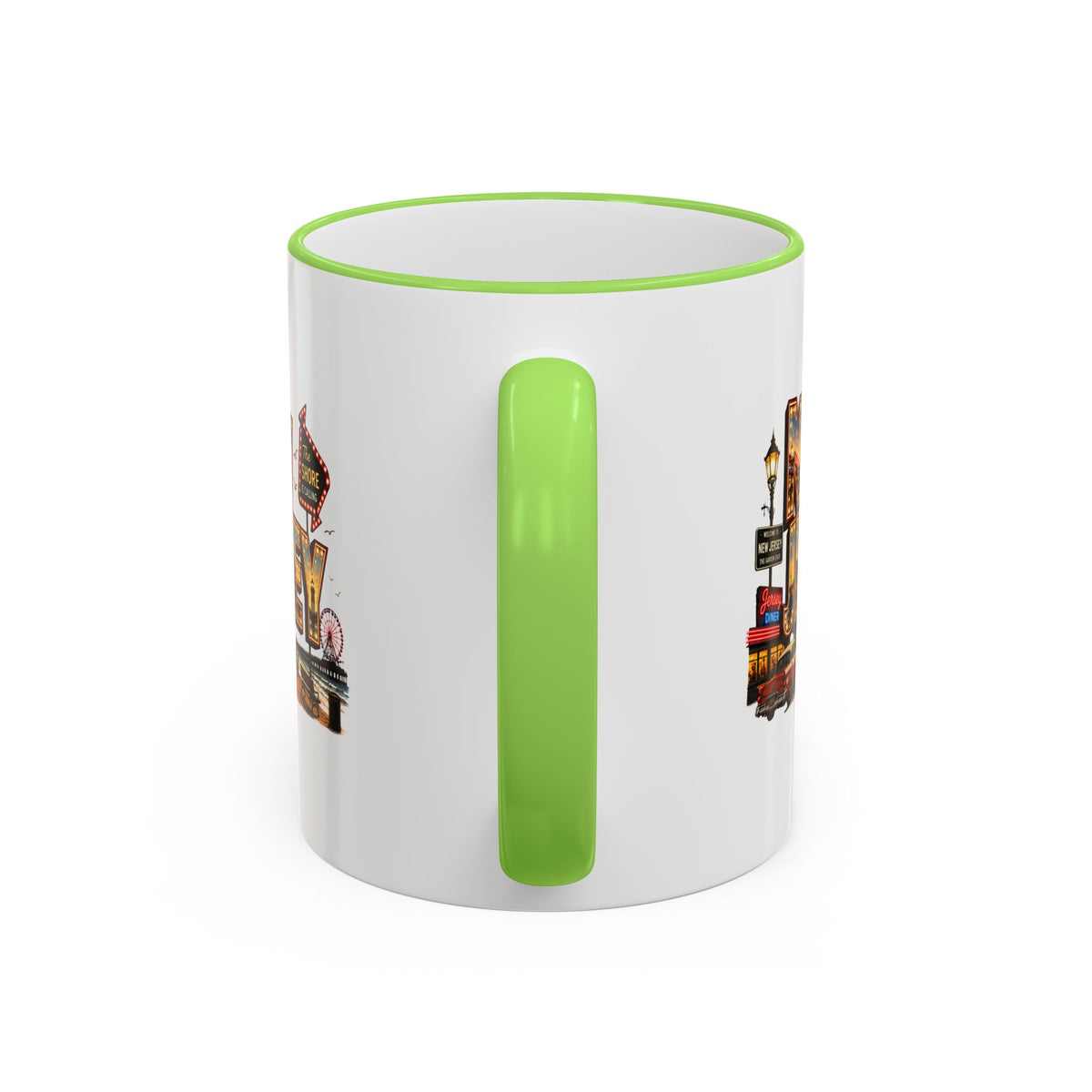New Jersey Vintage Postcard Accent Rim Mug (11oz & 15oz)