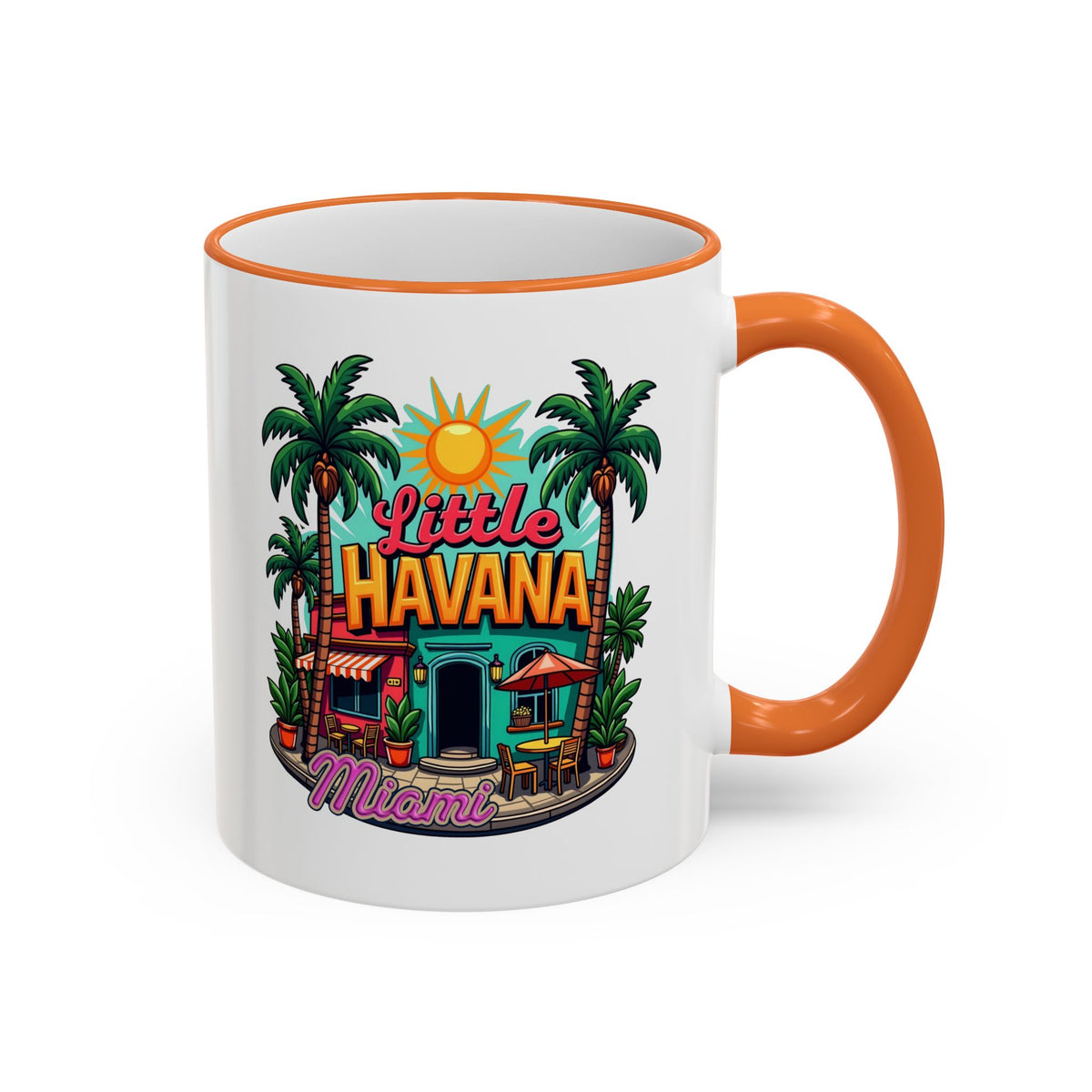 Tropical Little Havana Coffee Mug – Palm Tree Beach Scene
