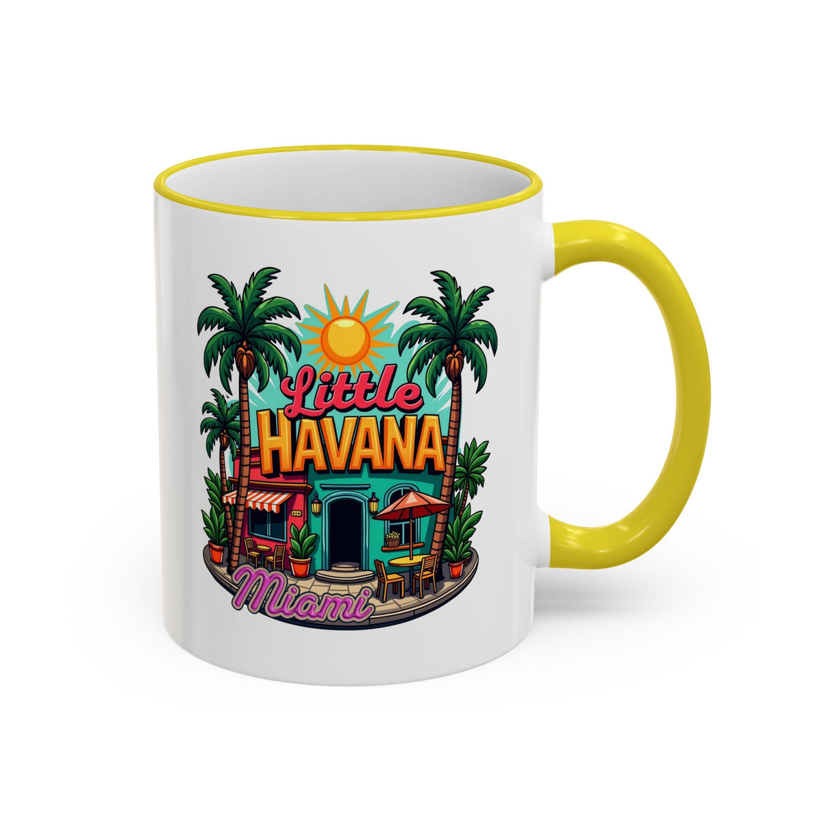 Tropical Little Havana Coffee Mug – Palm Tree Beach Scene