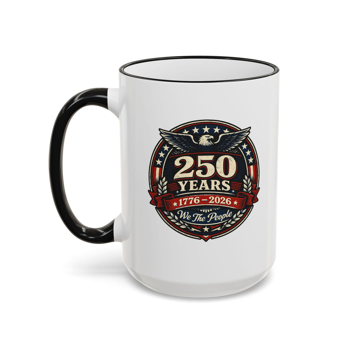 25 Years Veteran Commemorative Accent Rim Mug (11oz & 15oz) — Military/Service Anniversary