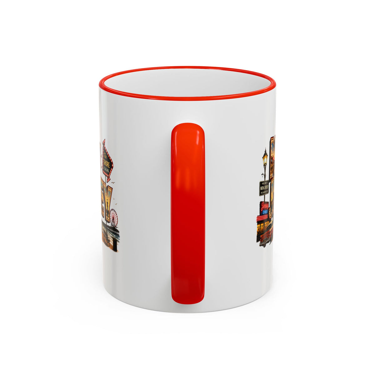 New Jersey Vintage Postcard Accent Rim Mug (11oz & 15oz)