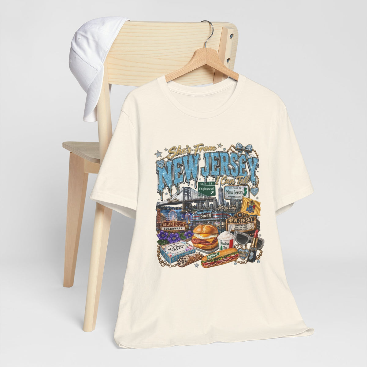 New Jersey Landmarks Tee — Jersey Shore, Diner & Turnpike Retro Graphic T-Shirt